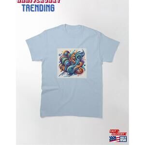 Vibrant Abstract Swirls Classic Tshirt Unisex